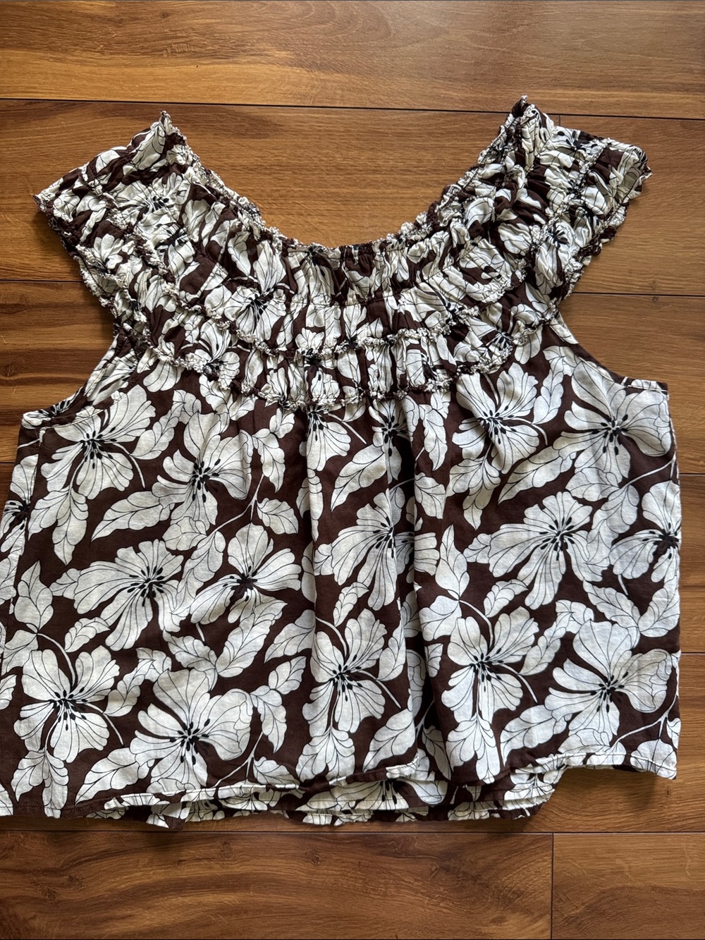 J.Crew Brown Floral Blouse L